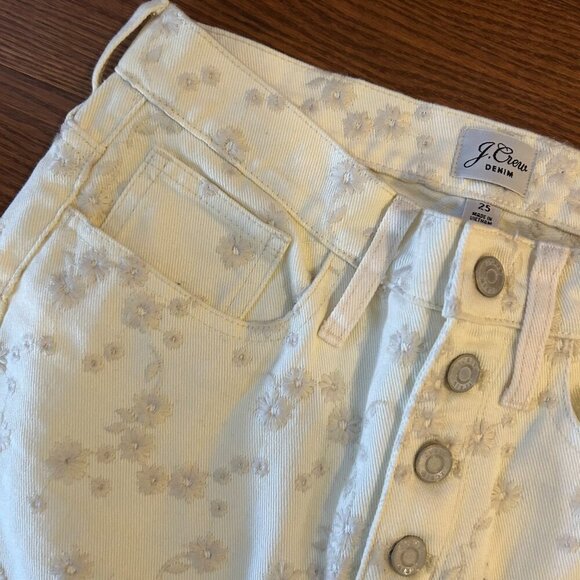 J. Crew Demi Boot Crop Jean Eyelet Embroidered High Rise Size 25 Feminine Preppy - Picture 8 of 14